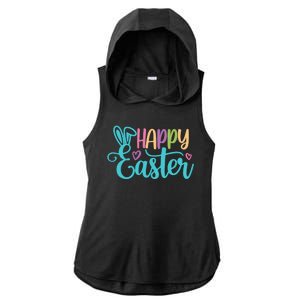 Happy Easter Cute Holiday Ladies PosiCharge Tri-Blend Wicking Draft Hoodie Tank