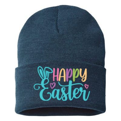 Happy Easter Cute Holiday Sustainable Knit Beanie