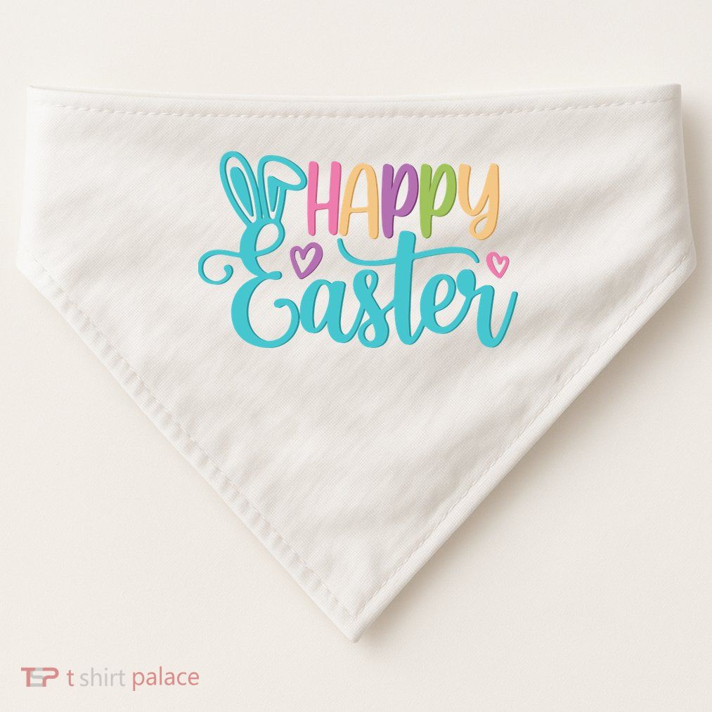Happy Easter Cute Holiday USA-Made Doggie Bandana
