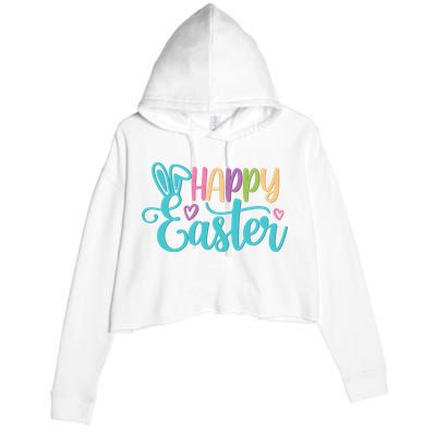Happy Easter Cute Holiday Crop Fleece Hoodie