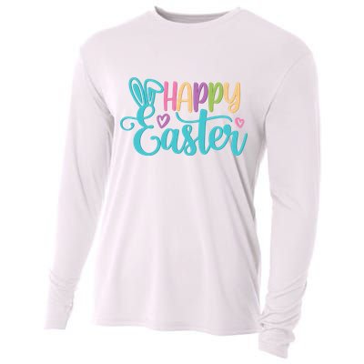 Happy Easter Cute Holiday Cooling Performance Long Sleeve Crew