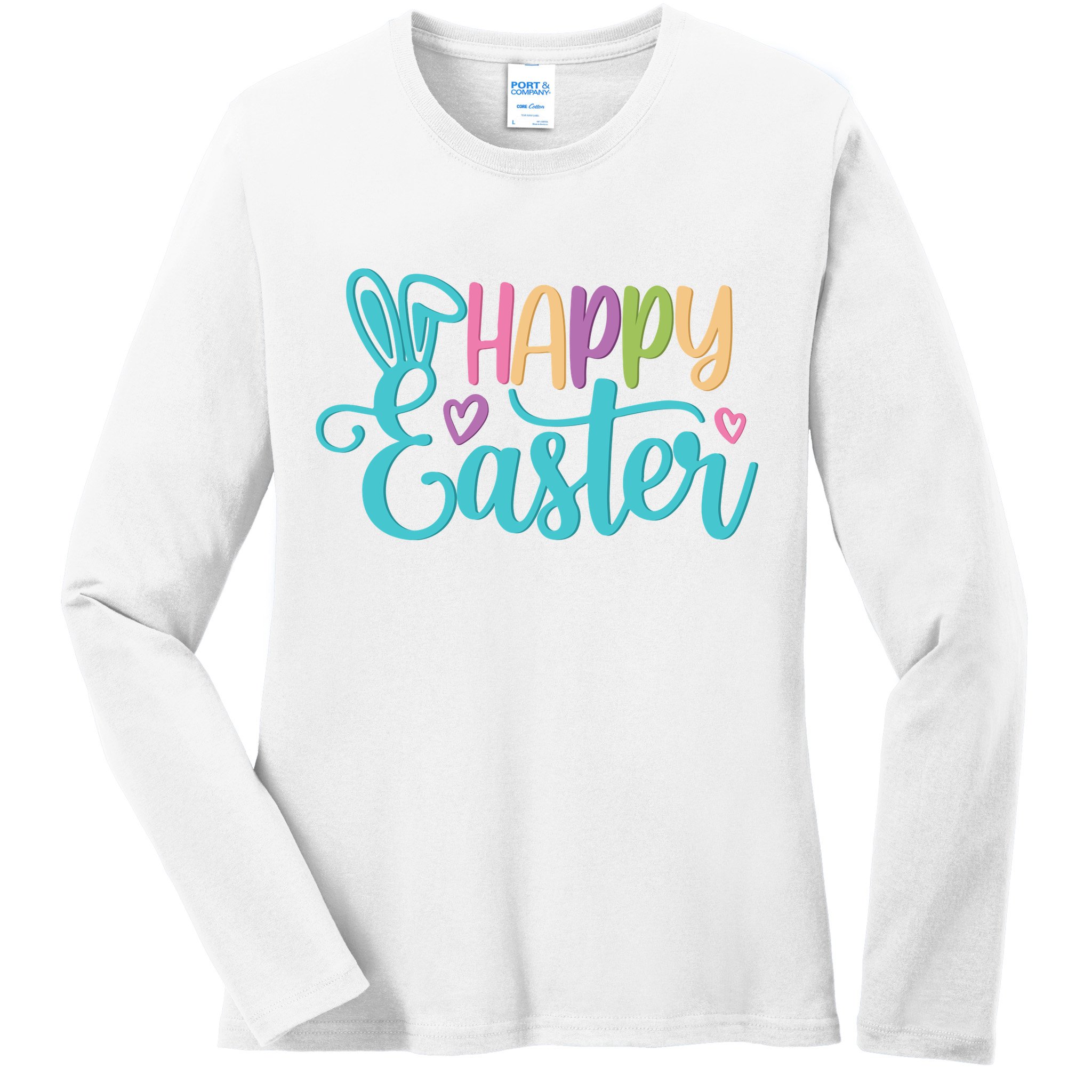 Happy Easter Cute Holiday Ladies Long Sleeve Shirt