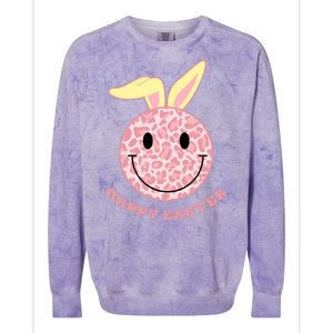 Happy Easter Cute Smile Face Pink Patterns Colorblast Crewneck Sweatshirt