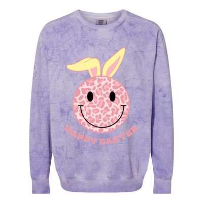 Happy Easter Cute Smile Face Pink Patterns Colorblast Crewneck Sweatshirt
