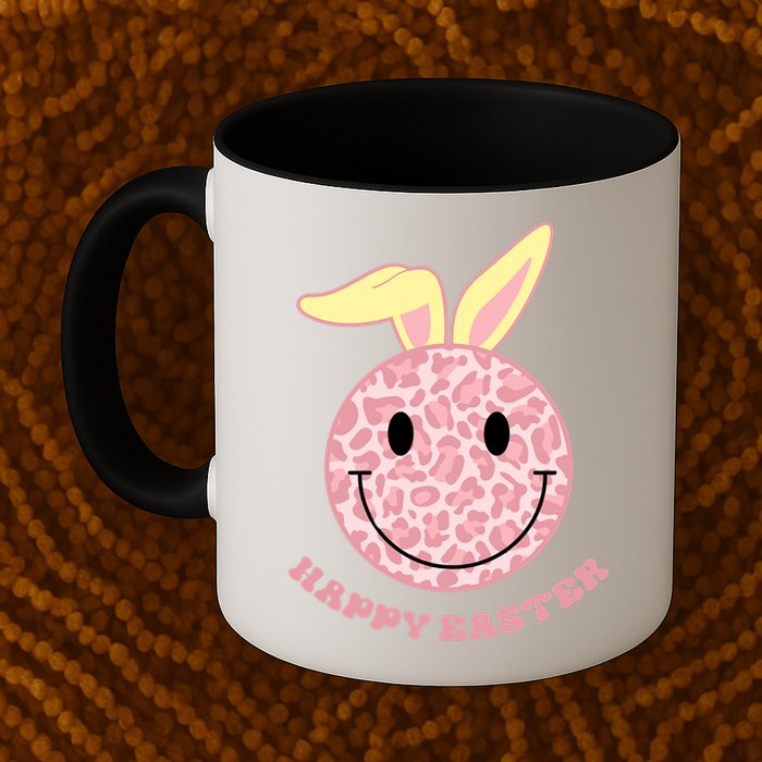 Happy Easter Cute Smile Face Pink Patterns Mug