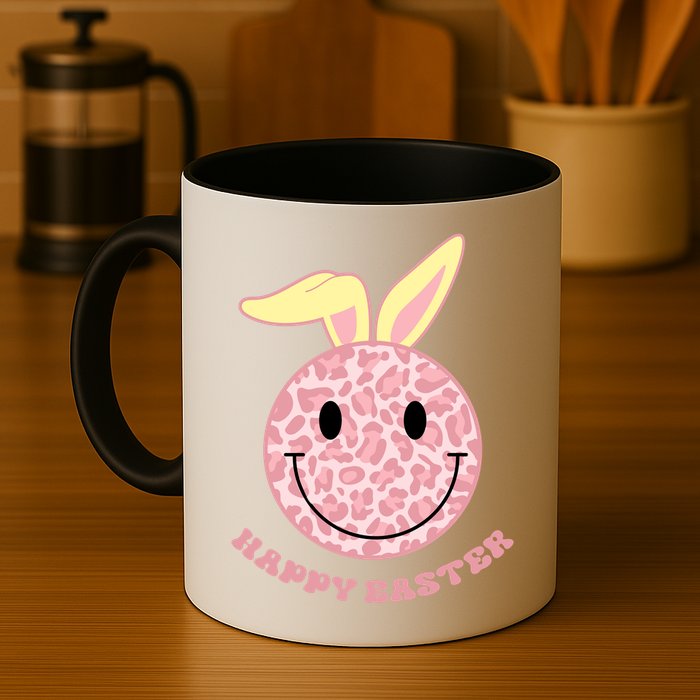 Happy Easter Cute Smile Face Pink Patterns Mug