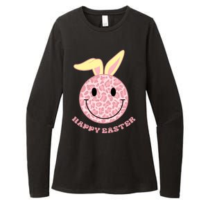 Happy Easter Cute Smile Face Pink Patterns Womens CVC Long Sleeve Shirt