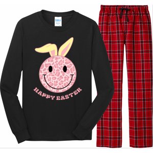 Happy Easter Cute Smile Face Pink Patterns Long Sleeve Pajama Set