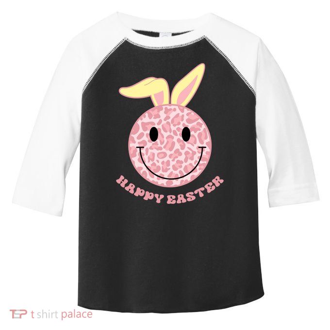 Happy Easter Cute Smile Face Pink Patterns Toddler Fine Jersey T-Shirt