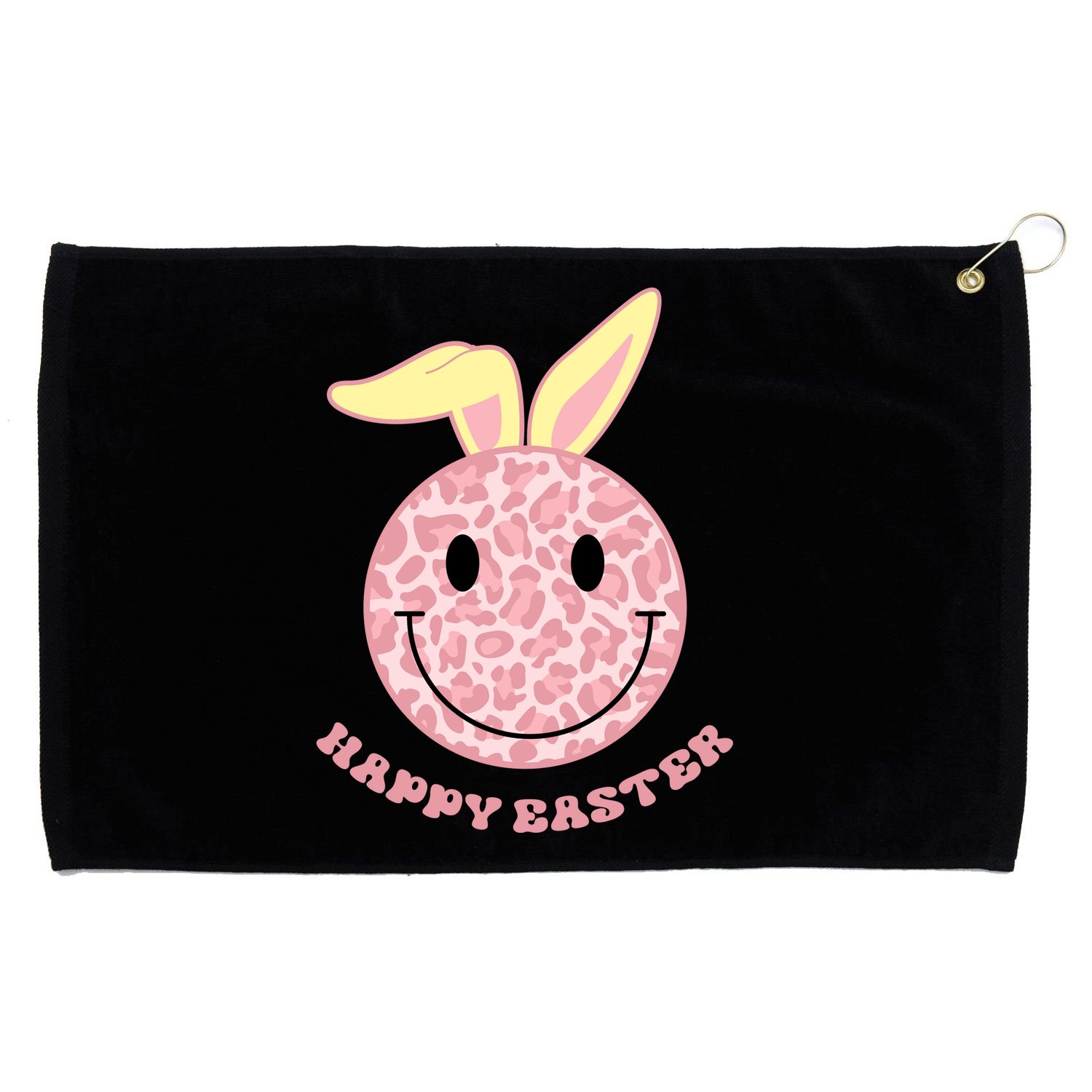Happy Easter Cute Smile Face Pink Patterns Grommeted Golf Towel