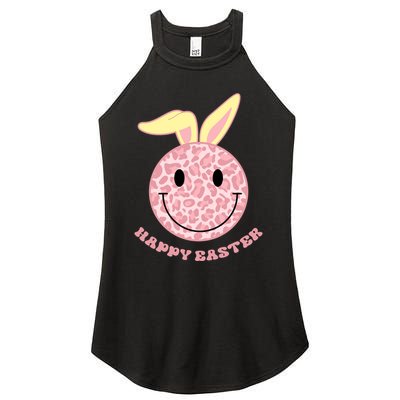 Happy Easter Cute Smile Face Pink Patterns Women's Perfect Tri Rocker Tank
