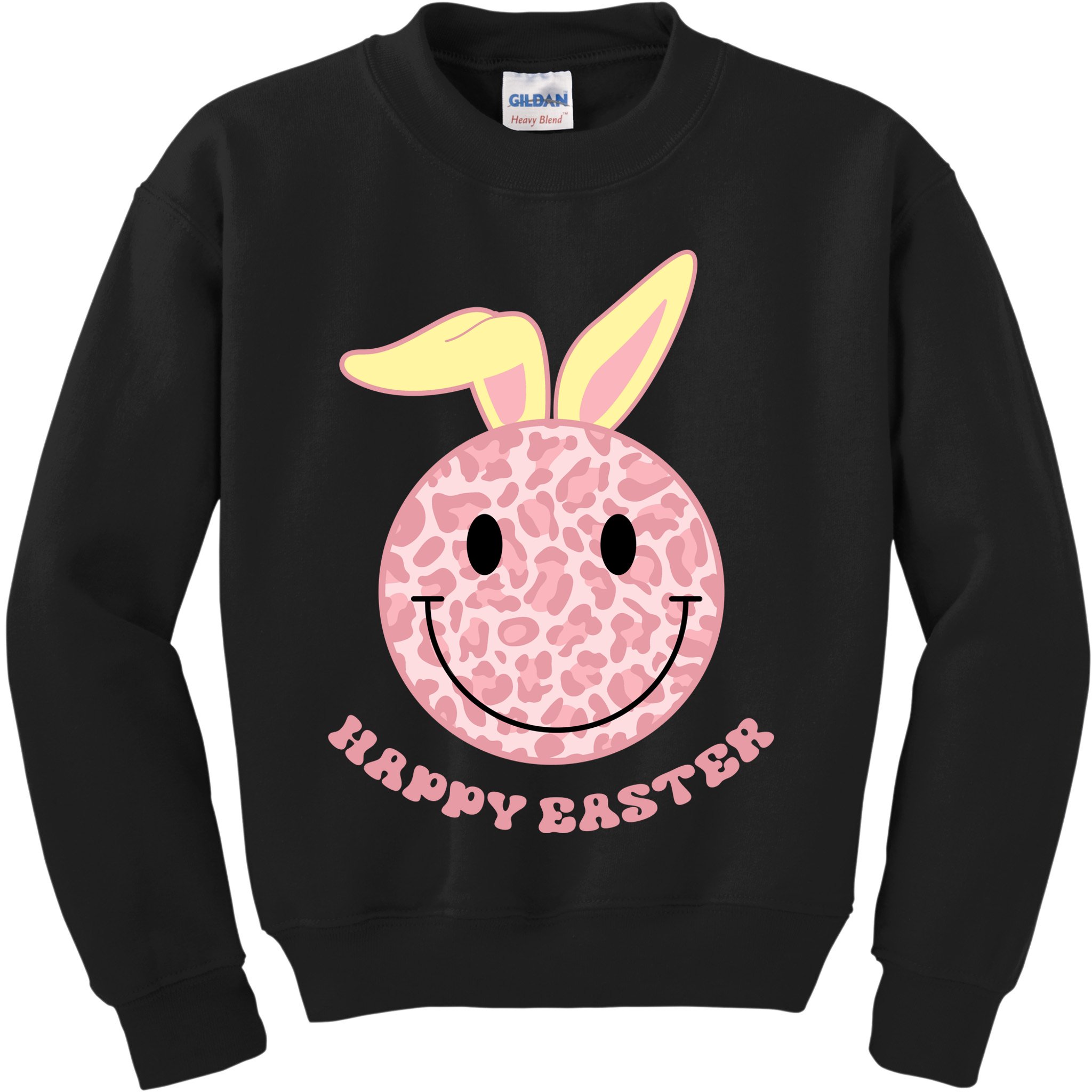 Happy Easter Cute Smile Face Pink Patterns Kids Sweatshirt