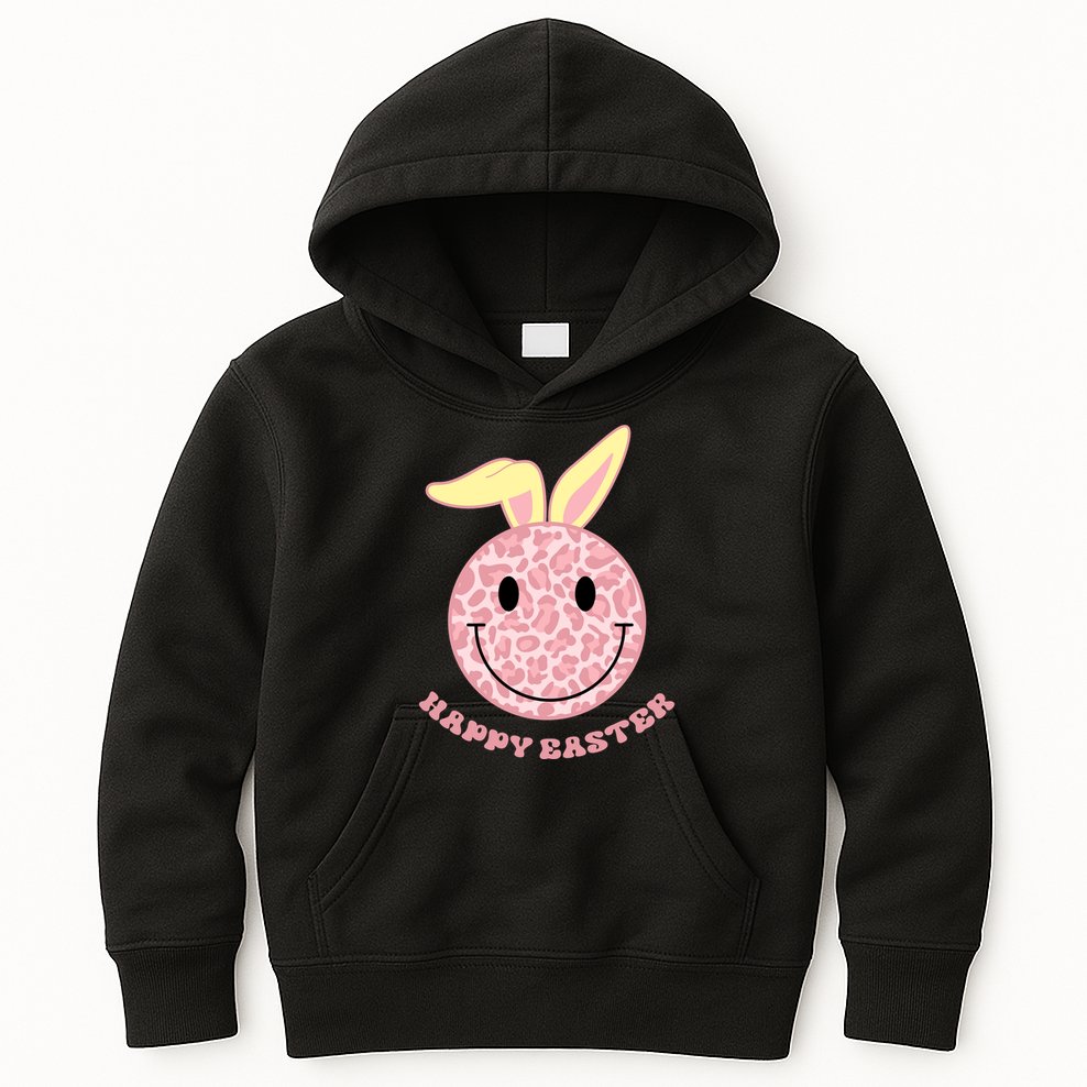 Happy Easter Cute Smile Face Pink Patterns Kids Hoodie