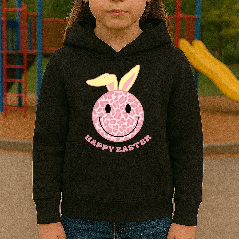 Happy Easter Cute Smile Face Pink Patterns Kids Hoodie