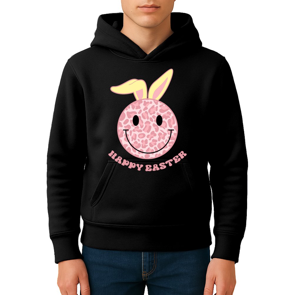 Happy Easter Cute Smile Face Pink Patterns Kids Hoodie