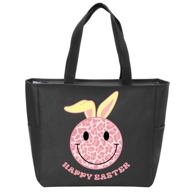 Happy Easter Cute Smile Face Pink Patterns Zip Tote Bag