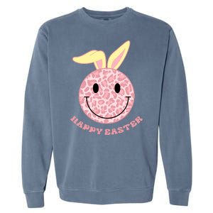 Happy Easter Cute Smile Face Pink Patterns Garment-Dyed Sweatshirt