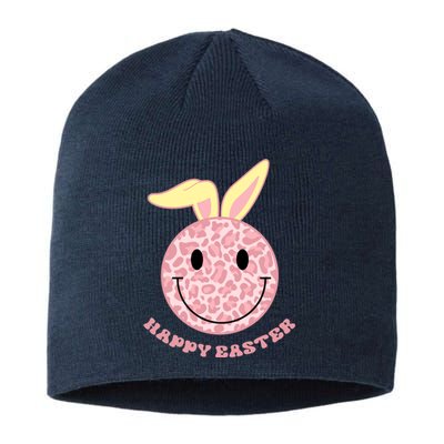 Happy Easter Cute Smile Face Pink Patterns Sustainable Beanie