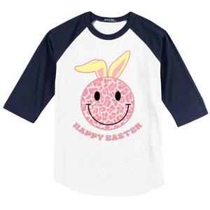 Happy Easter Cute Smile Face Pink Patterns Baseball Sleeve Shirt