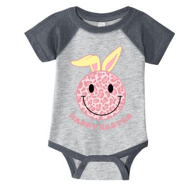 Happy Easter Cute Smile Face Pink Patterns Infant Baby Jersey Bodysuit