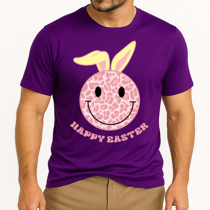 Happy Easter Cute Smile Face Pink Patterns Cooling Performance Crew T-Shirt