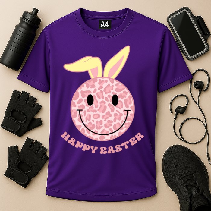 Happy Easter Cute Smile Face Pink Patterns Cooling Performance Crew T-Shirt