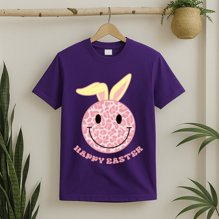 Happy Easter Cute Smile Face Pink Patterns T-Shirt