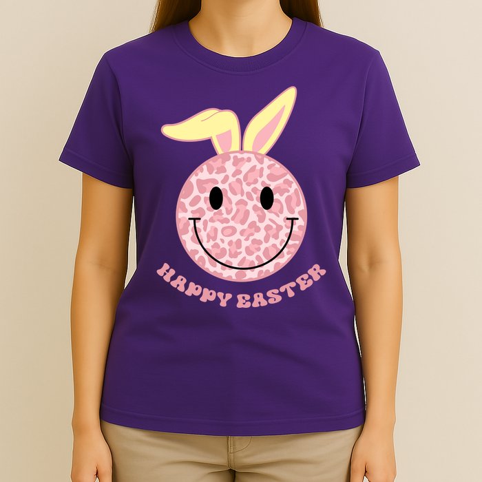Happy Easter Cute Smile Face Pink Patterns T-Shirt