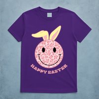 Happy Easter Cute Smile Face Pink Patterns T-Shirt