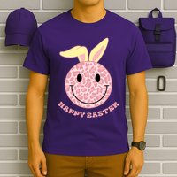 Happy Easter Cute Smile Face Pink Patterns T-Shirt