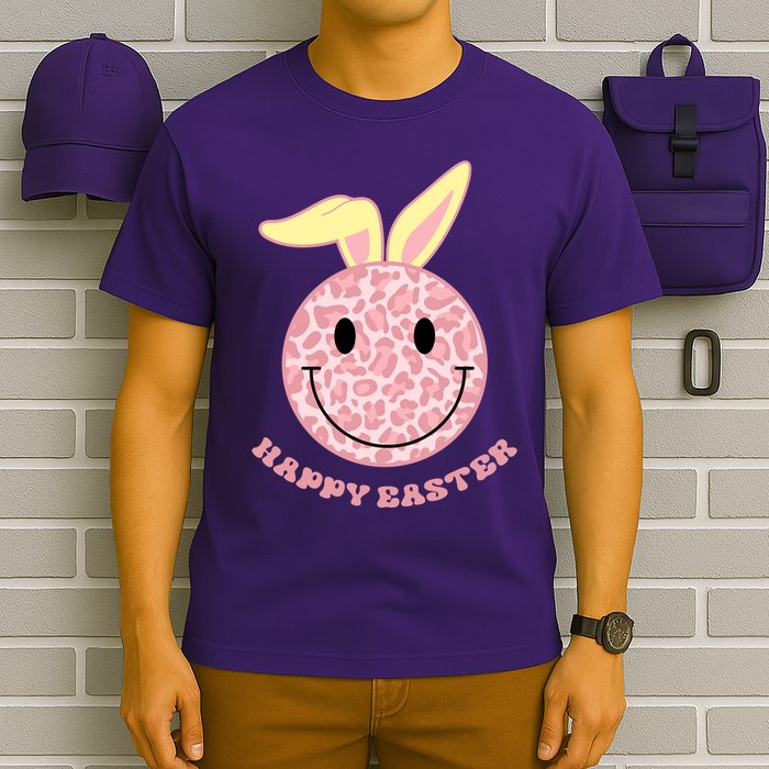 Happy Easter Cute Smile Face Pink Patterns T-Shirt