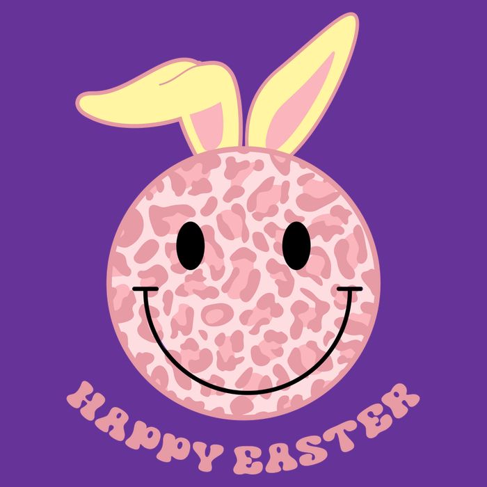 Happy Easter Cute Smile Face Pink Patterns T-Shirt