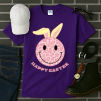 Happy Easter Cute Smile Face Pink Patterns Tall T-Shirt