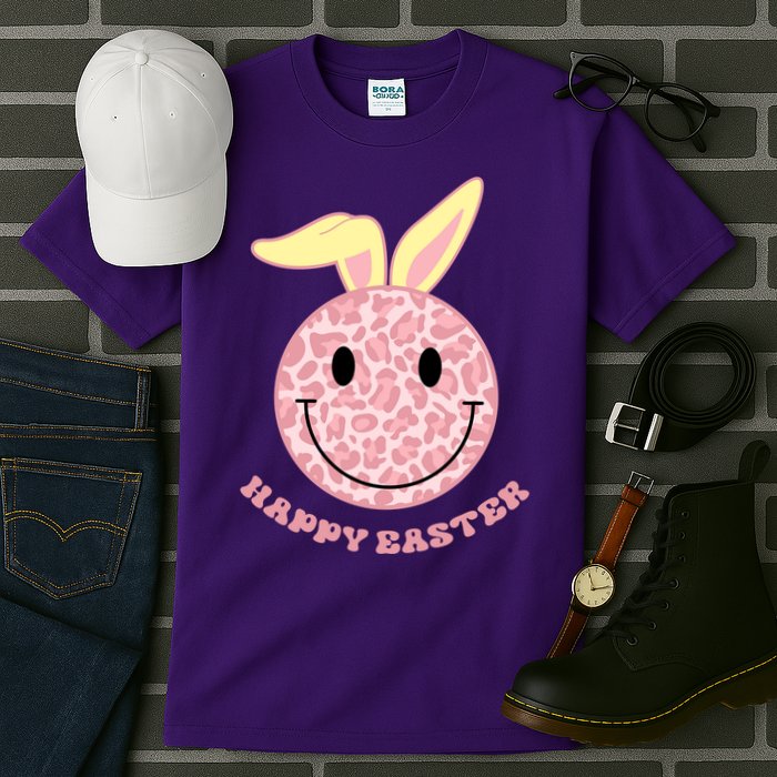 Happy Easter Cute Smile Face Pink Patterns Tall T-Shirt