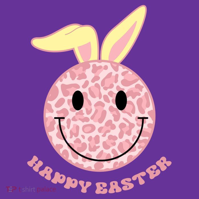 Happy Easter Cute Smile Face Pink Patterns Tall T-Shirt