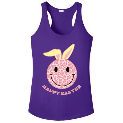 Happy Easter Cute Smile Face Pink Patterns Ladies PosiCharge Competitor Racerback Tank