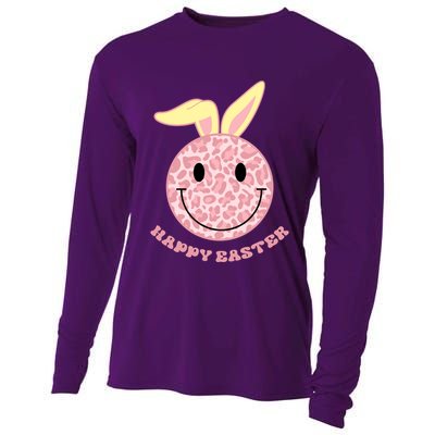 Happy Easter Cute Smile Face Pink Patterns Cooling Performance Long Sleeve Crew