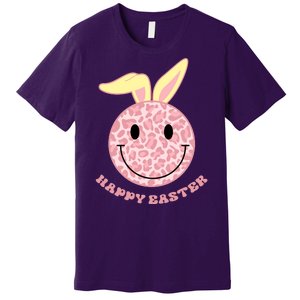 Happy Easter Cute Smile Face Pink Patterns Premium T-Shirt