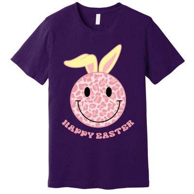 Happy Easter Cute Smile Face Pink Patterns Premium T-Shirt