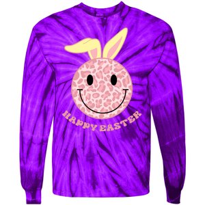 Happy Easter Cute Smile Face Pink Patterns Tie-Dye Long Sleeve Shirt