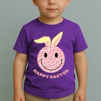 Happy Easter Cute Smile Face Pink Patterns Toddler T-Shirt