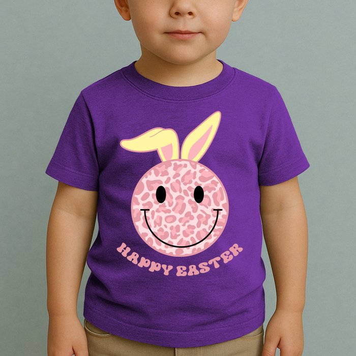Happy Easter Cute Smile Face Pink Patterns Toddler T-Shirt