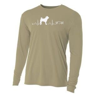 Heartbeat EKG Chinese SharPei Dog Mom Gift Cooling Performance Long Sleeve Crew