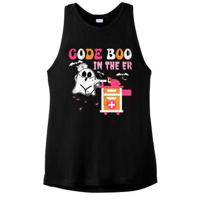 Halloween ER Costume Code Boo In The ER Nurse Crew Ghost Ladies PosiCharge Tri-Blend Wicking Tank