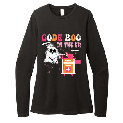 Halloween ER Costume Code Boo In The ER Nurse Crew Ghost Womens CVC Long Sleeve Shirt