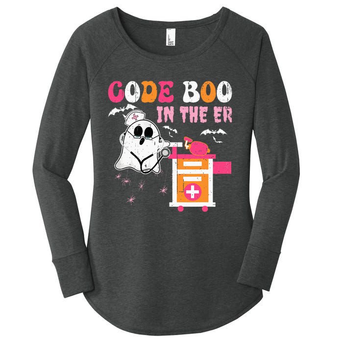 Halloween ER Costume Code Boo In The ER Nurse Crew Ghost Women's Perfect Tri Tunic Long Sleeve Shirt