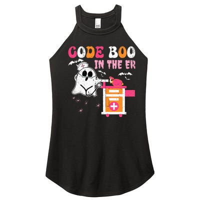 Halloween ER Costume Code Boo In The ER Nurse Crew Ghost Women's Perfect Tri Rocker Tank