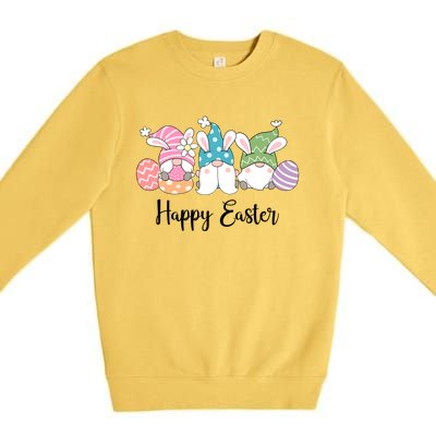 Happy Easter Cute Gnome Holiday Premium Crewneck Sweatshirt