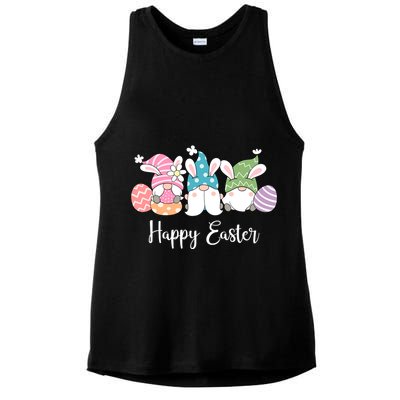 Happy Easter Cute Gnome Holiday Ladies PosiCharge Tri-Blend Wicking Tank