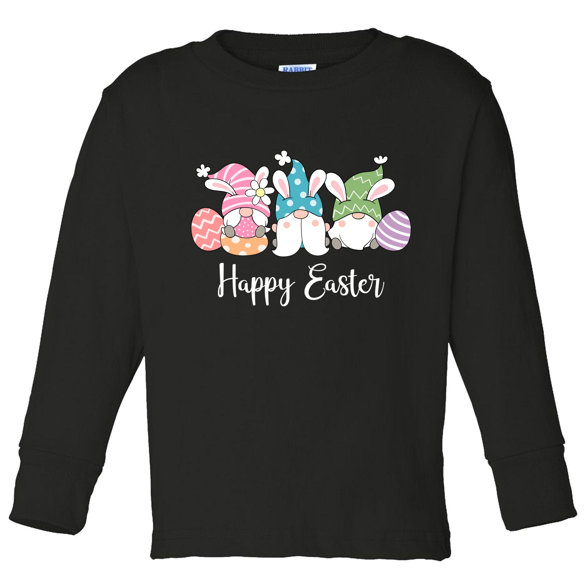 Happy Easter Cute Gnome Holiday Toddler Long Sleeve Shirt